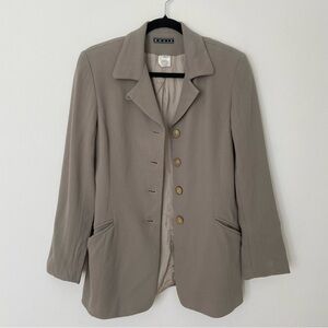 Vintage Rouie 100% Wool Blazer in Taupe Grey size 6 Made in Canada